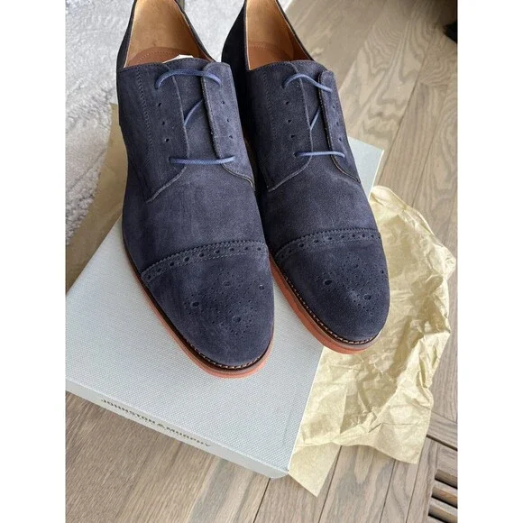 New Johnston & Murphy Collection Ashford Suede Leather Oxford Shoes men Sz 8.5